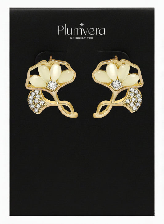 Plumvera Ginkgo Glam Studs Earrings