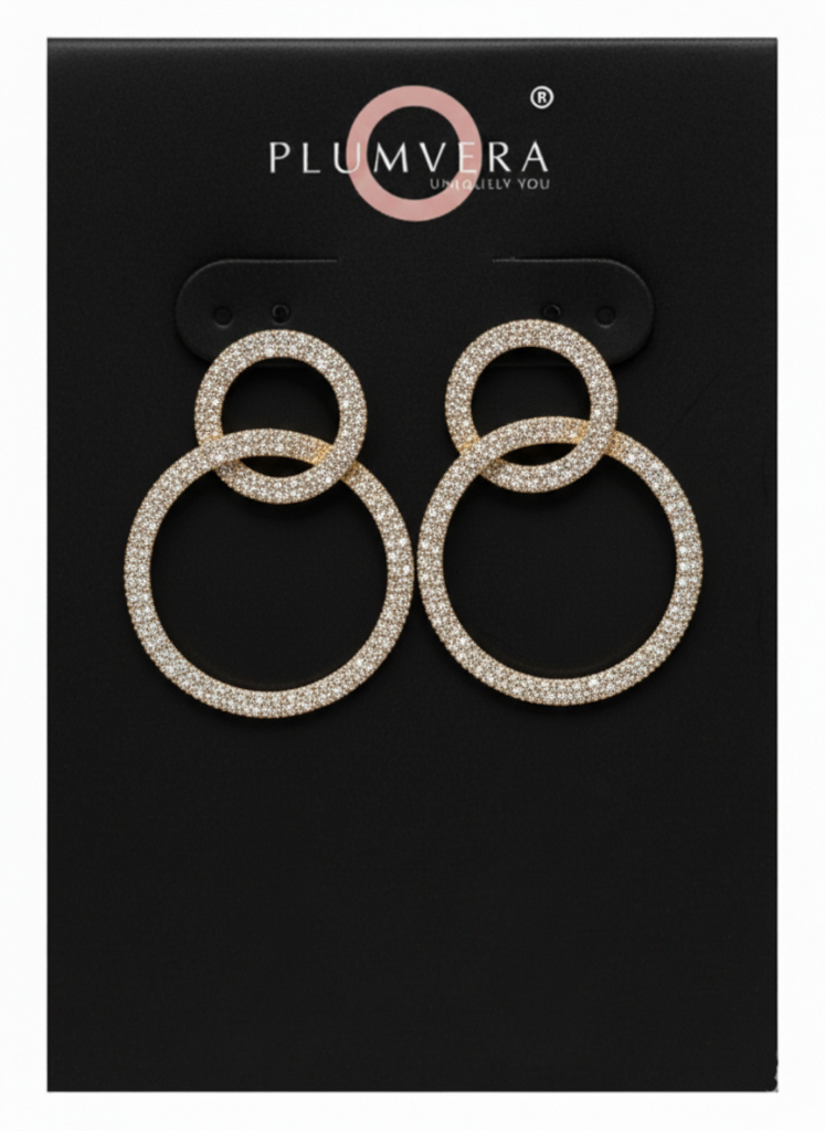 Plumvera World Dazzling Duos Hoop Earrings