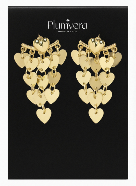 Plumvera Radiant Hearts Medallion Earrings