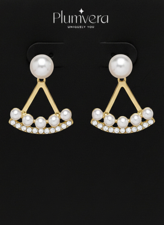 Plumvera Pearl Cascade Earrings
