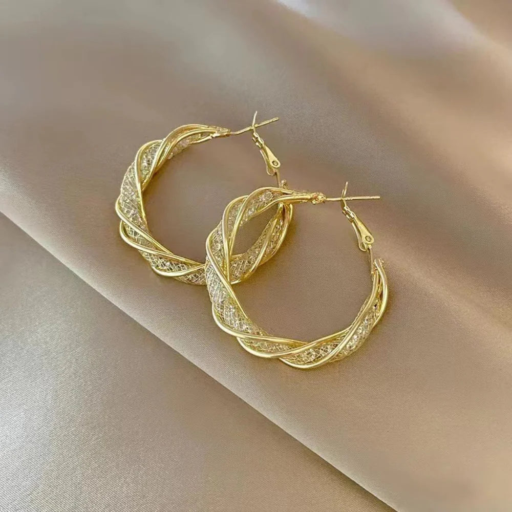 Plumvera World Sparkle Coil Hoops Earrings
