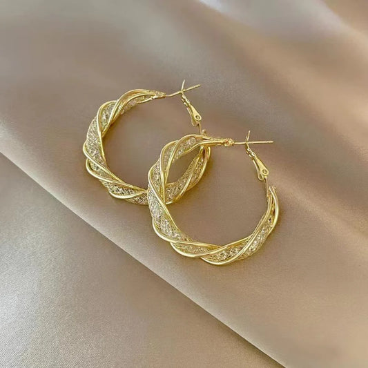 Plumvera World Sparkle Coil Hoops Earrings