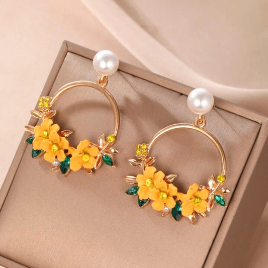 Plumvera World Sunflower Serenade Earrings