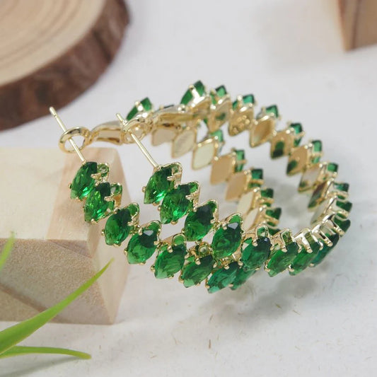 Plumvera World Korean Cubic Zirconia Hoops Earring