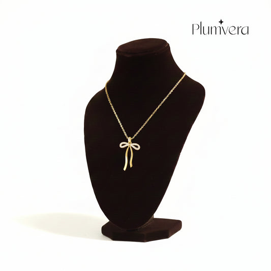 Plumvera Gilded Grace Ribbon Necklace