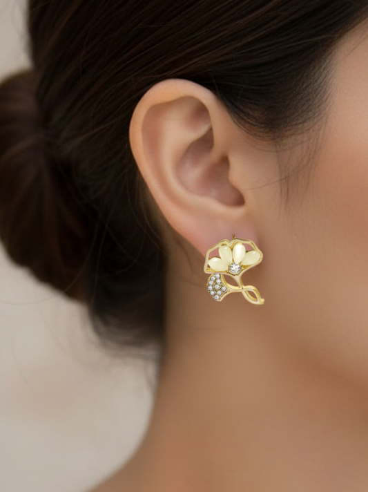 Plumvera Ginkgo Glam Studs Earrings