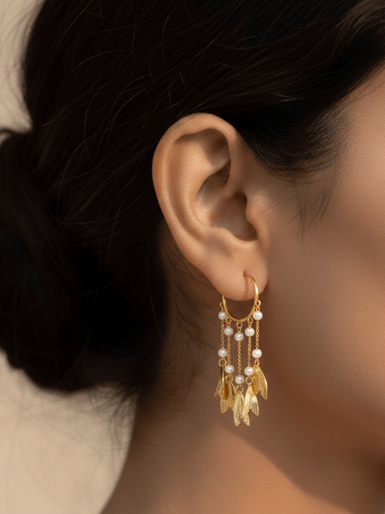 Plumvera Korean Gold Plated Hoop Earrings