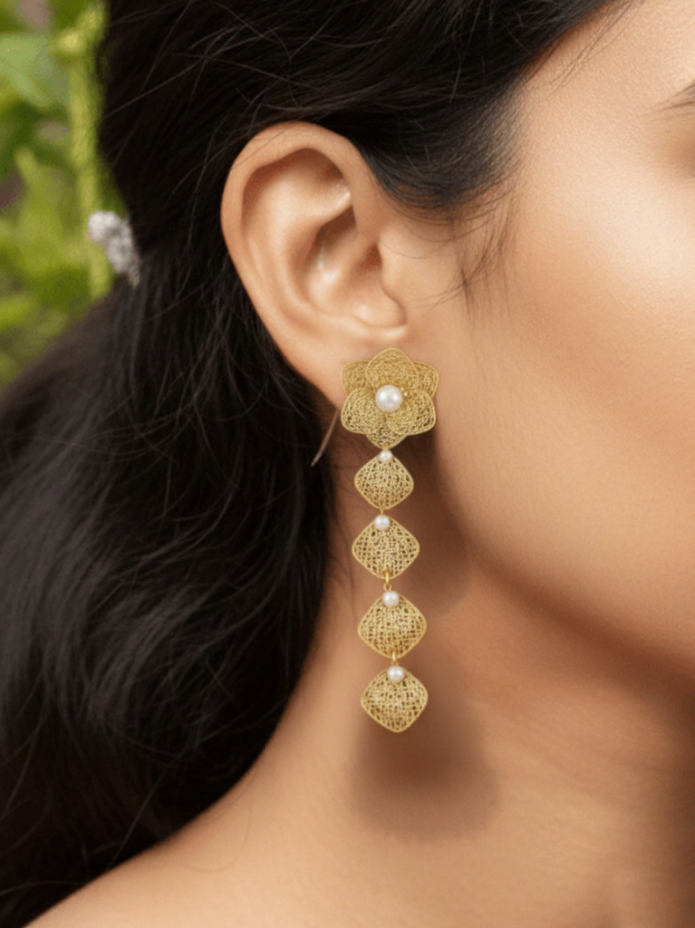 Plumvera Korean Gold Plated Dangler Earring