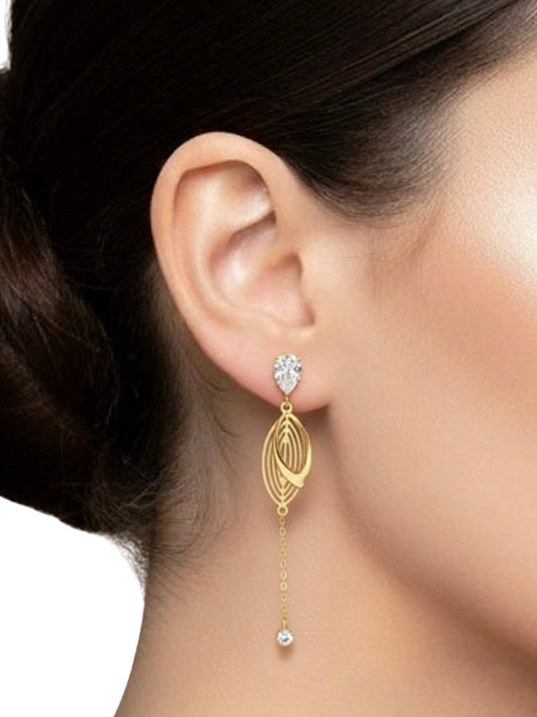 Plumvera Stainless Steel Leaf Shape Earring