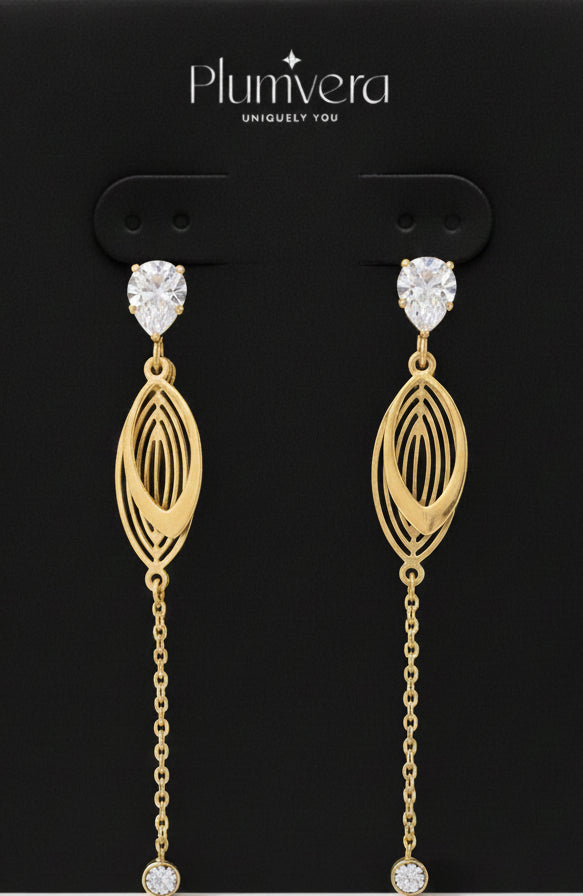 Plumvera Stainless Steel Leaf Shape Earring