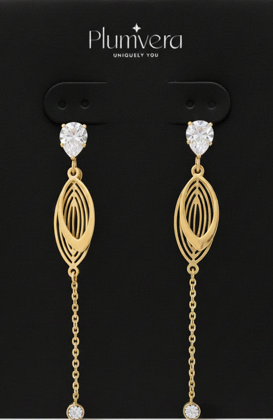 Plumvera Stainless Steel Leaf Shape Earring