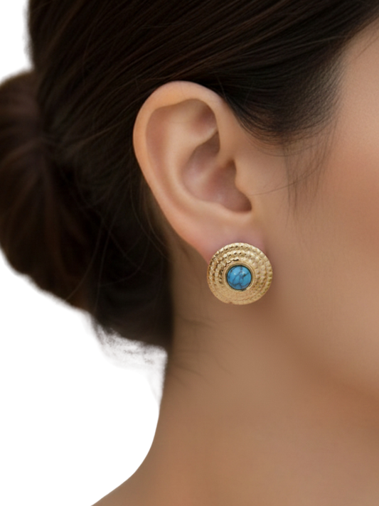 Plumvera Turquoise Colour Western Earring