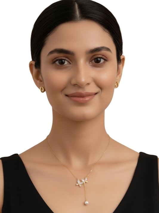 Plumvera Celestial Wings & Pearl Necklace