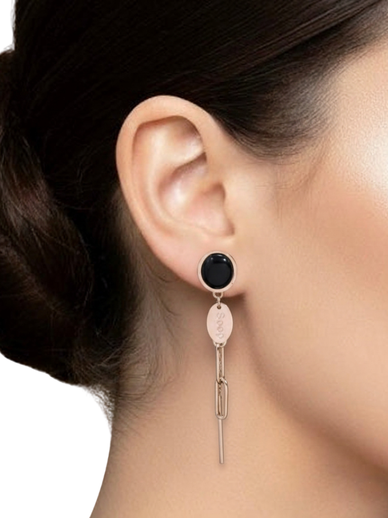 Plumvera Stainless Steel Rosegold Plated Link Chain Earring