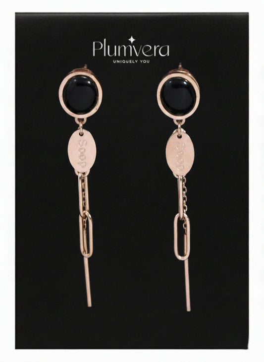 Plumvera Stainless Steel Rosegold Plated Link Chain Earring