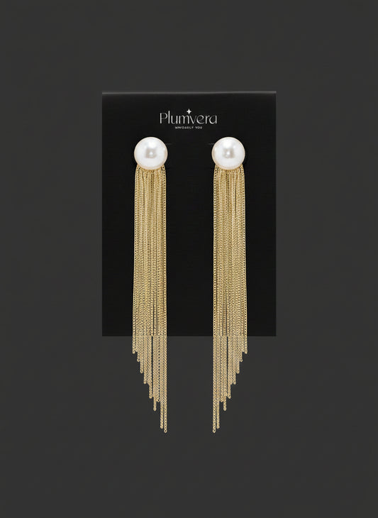 Plumvera Pearl Stream Dangles Earrings