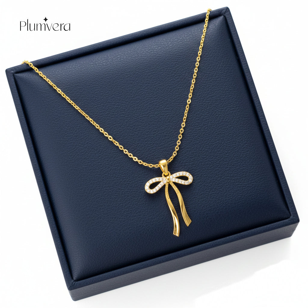 Plumvera Gilded Grace Ribbon Necklace