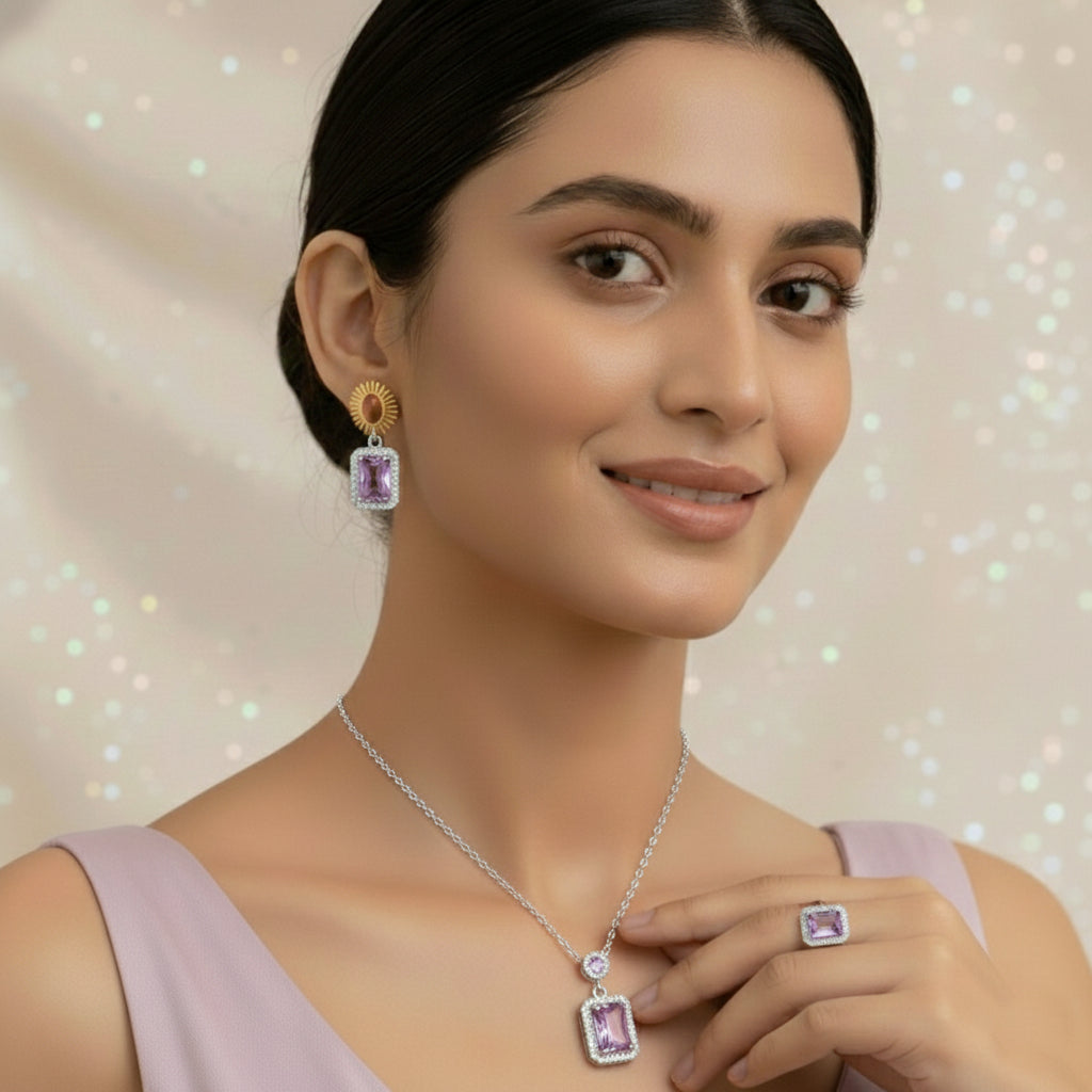 Plumvera Crystal Cove Neckpiece Set