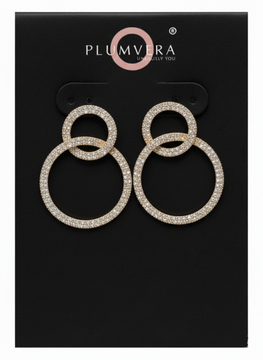 Plumvera World Dazzling Duos Hoop Earrings