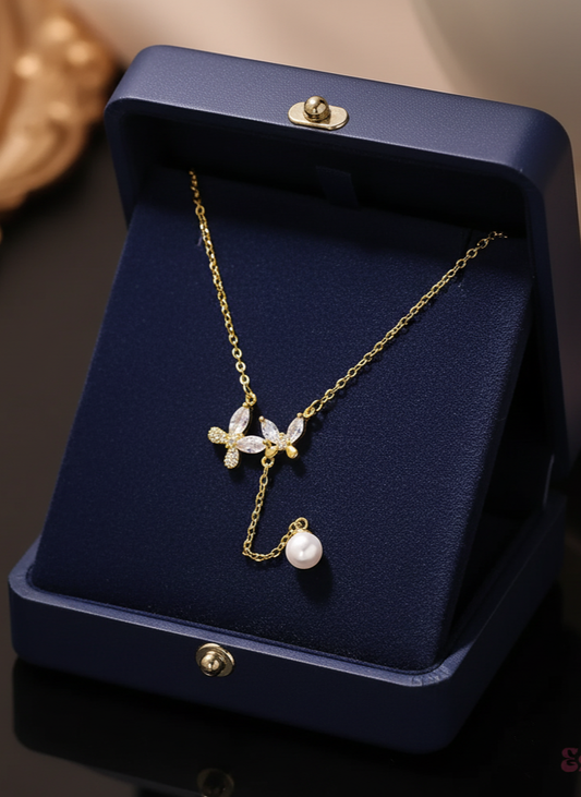 Plumvera Celestial Wings & Pearl Necklace