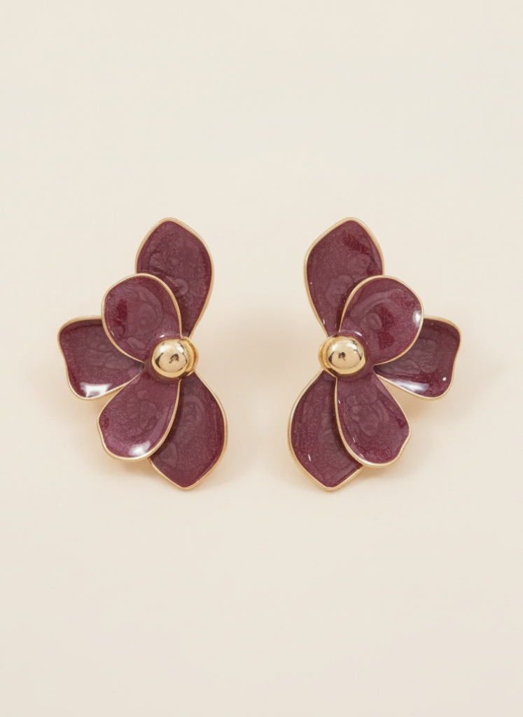 Plumvera World Multi-Colour Western Earrings - Maroon