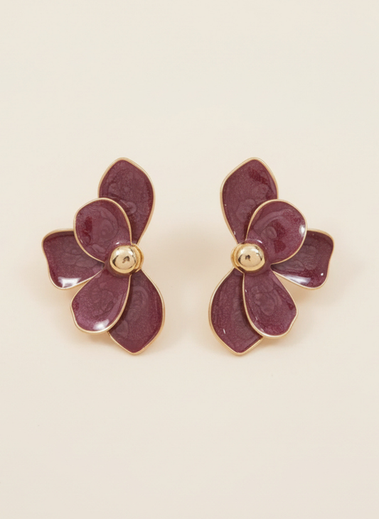 Plumvera World Multi-Colour Western Earrings - Maroon