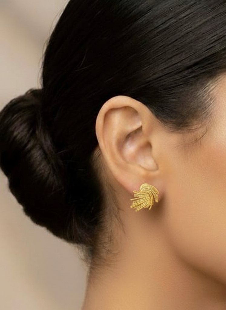 Plumvera World Golden Goddess Earrings