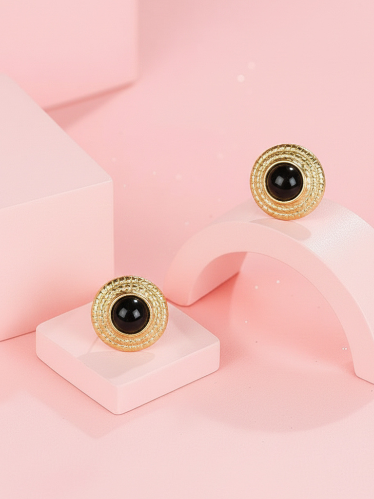 Plumvera Black Colour Western Earring