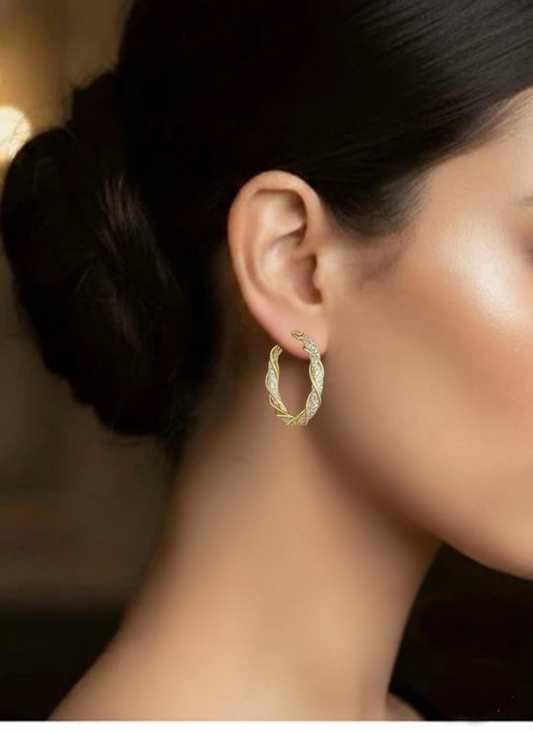 Plumvera World Sparkle Coil Hoops Earrings