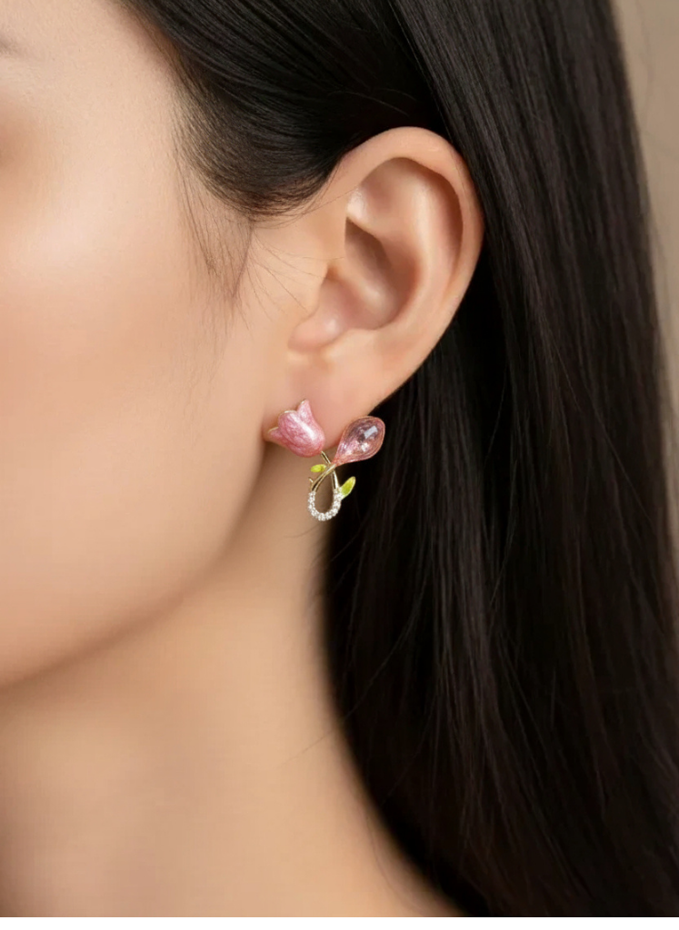 Elegant Floral Charm Earring by Plumvera World