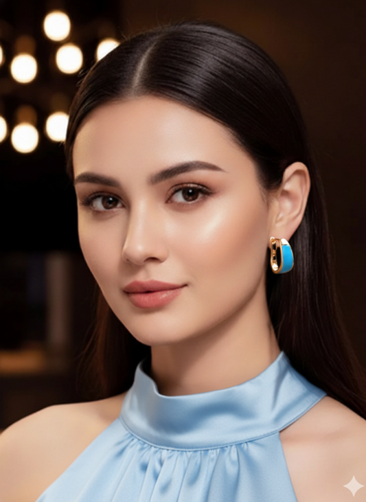 Plumvera World Enamel Fashion Hoop Earrings