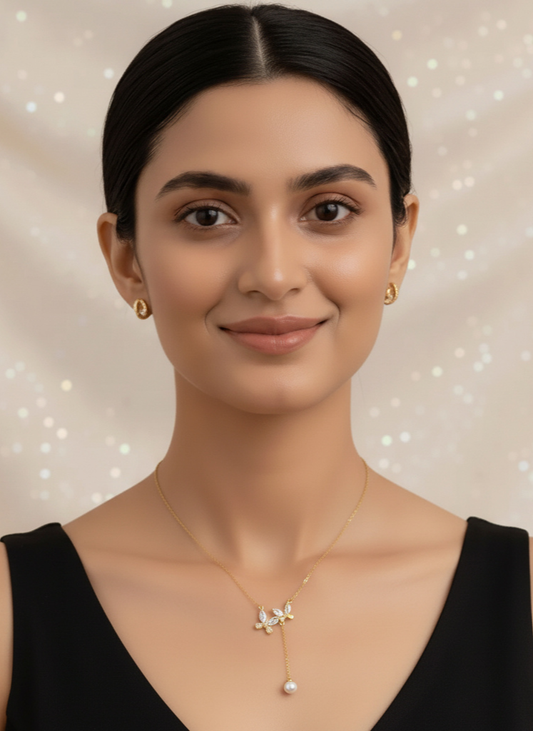 Plumvera Celestial Wings & Pearl Necklace