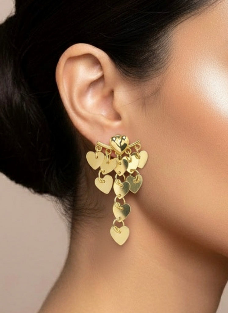 Plumvera Radiant Hearts Medallion Earrings