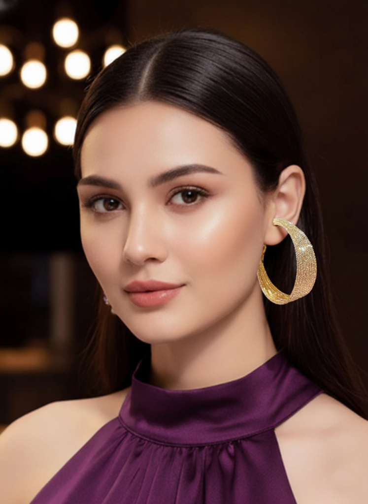 Plumvera World Luxe Layered Hoops Earring