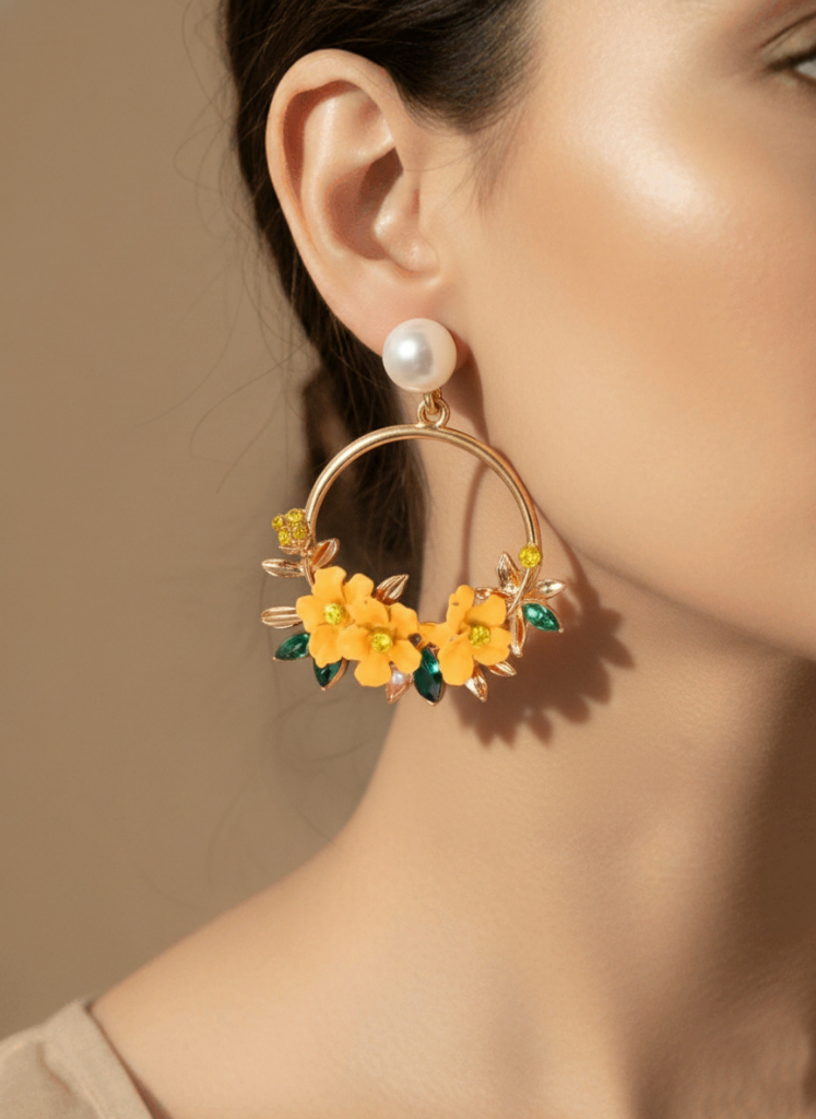 Plumvera World Sunflower Serenade Earrings