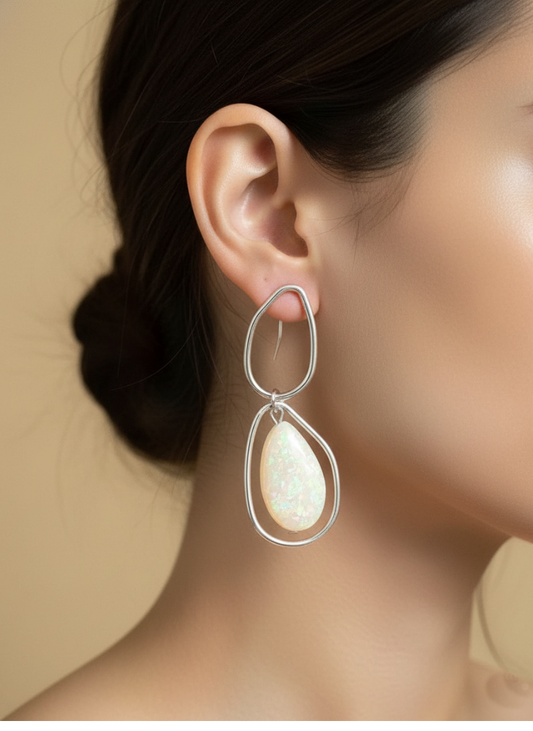 Plumvera World’s Gold Plated Teardrop Shaped Drop Earrings