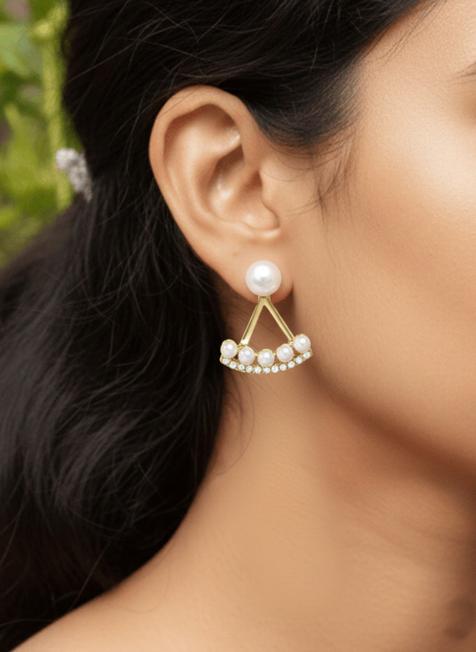 Plumvera Pearl Cascade Earrings