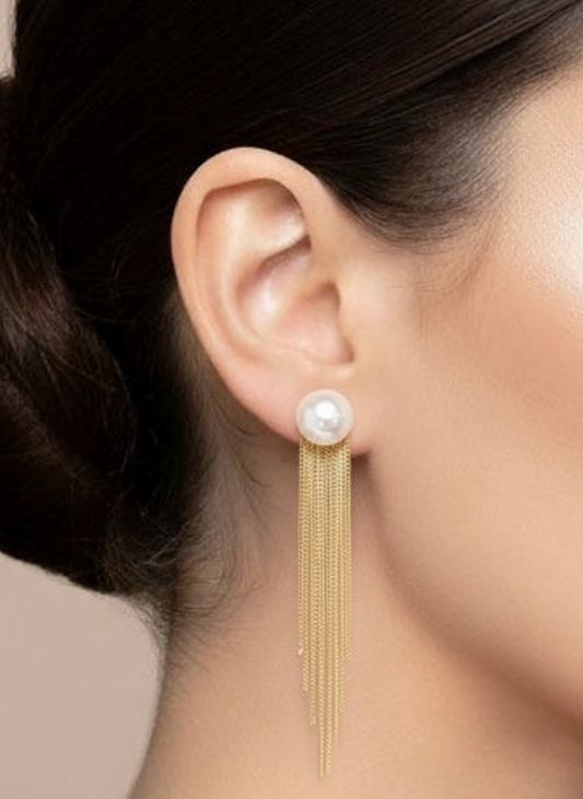 Plumvera Pearl Stream Dangles Earrings