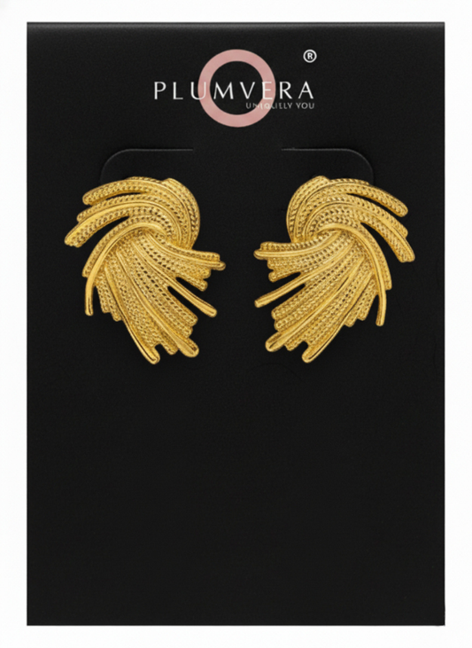 Plumvera World Golden Goddess Earrings